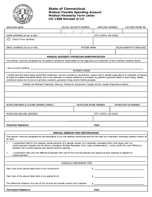 Connecticut Medical Flexible Spending Account Medical Necessity Form