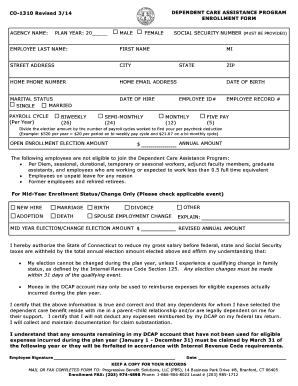 Dependent Care Assistance Program Enrollment Form