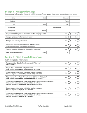 Tax Return Service Questionnaire
