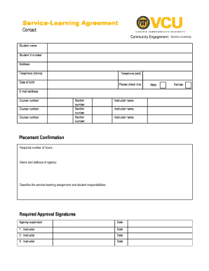 Service-Learning Agreement
