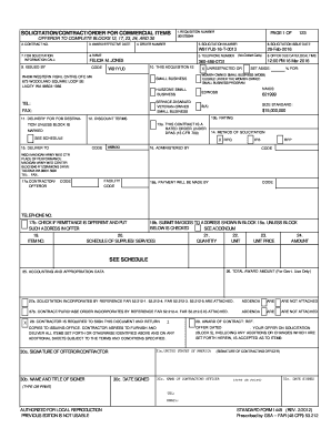 Solicitation Contract Order for Commercial Items