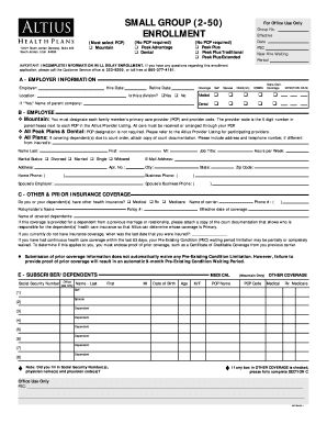 Employee Health Insurance Enrollment Form
