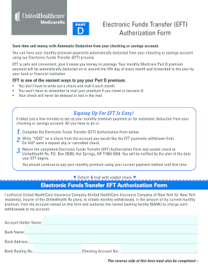 Medicare Part D EFT Authorization Form