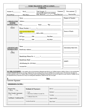 UniBank Wire Transfer Application