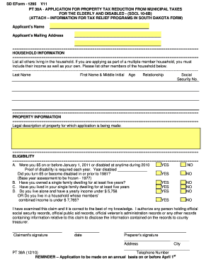 South Dakota Property Tax Reduction Application