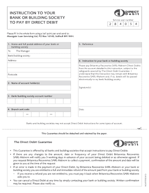Direct Debit Instruction Form