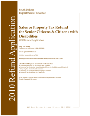 South Dakota Sales or Property Tax Refund Application
