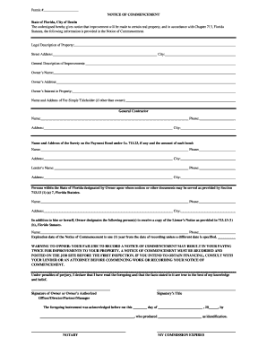Florida Notice of Commencement