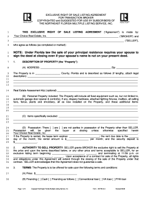 Exclusive Right of Sale Listing Agreement