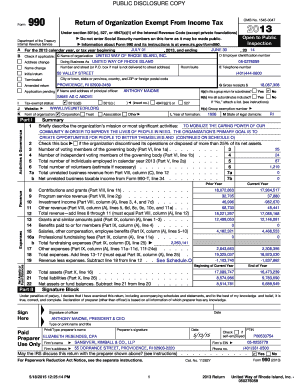 Form 990 Return of Organization Exempt From Income Tax