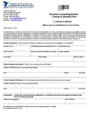 Minnesota Change of Address Form