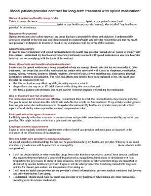 Patient/Provider Opioid Treatment Contract