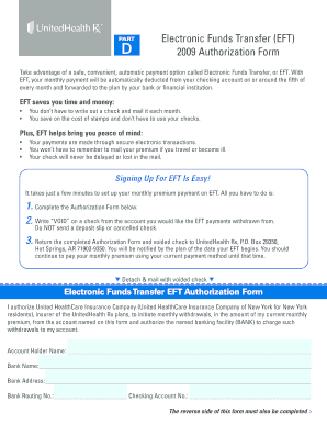 Electronic Funds Transfer Authorization Form