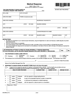 Medical Response Form MR03