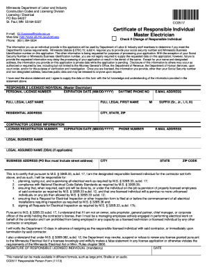 Minnesota Responsible Individual Certificate