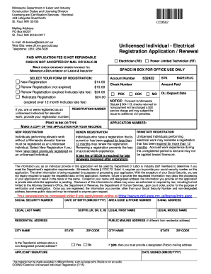 Minnesota Electrical Unlicensed Individual Registration