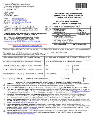 Minnesota Residential Contractor License Renewal