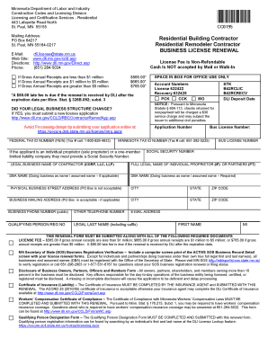 Minnesota Residential Contractor License Renewal