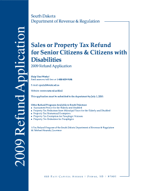South Dakota Sales or Property Tax Refund Application