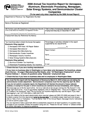 Washington State 2008 Annual Tax Incentive Report