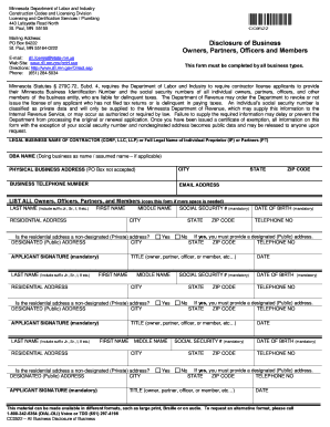 Minnesota Contractor License Application