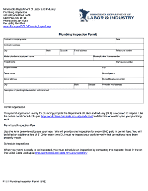 Minnesota Plumbing Inspection Permit