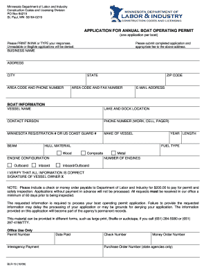 Minnesota Boat Operating Permit Application