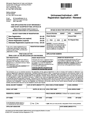 Minnesota HPP Unlicensed Individual Registration