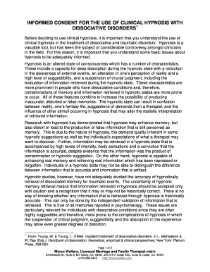 Informed Consent for Clinical Hypnosis with Dissociative Disorders