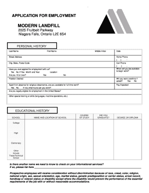 Application for Employment