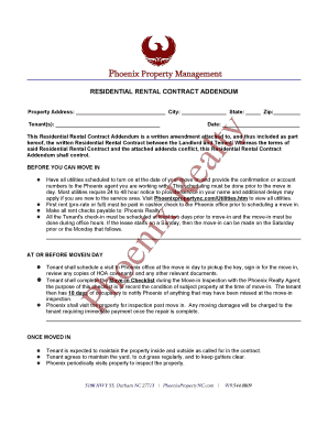 Residential Rental Contract Addendum