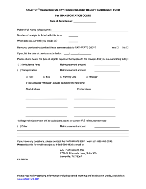 Kalbitor Copay Reimbursement Form