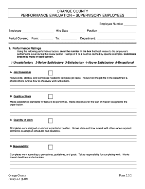Orange County Supervisory Employee Performance Evaluation