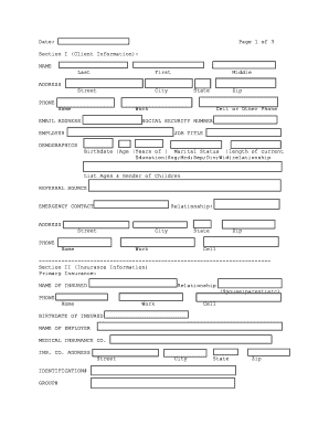 Mental Health Intake Form