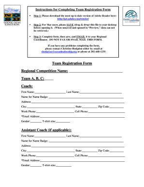 Team Registration Form