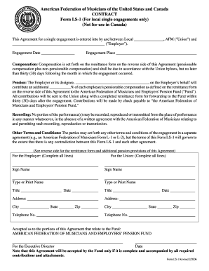 AFM Local Single Engagement Contract