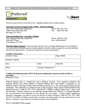 Request for Medicare Prescription Drug Coverage Determination