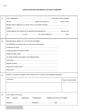 Kenya Passport Renewal Form PP3