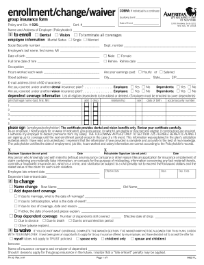 COBRA Enrollment Change Waiver Form
