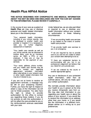 Health Plus HIPAA Notice