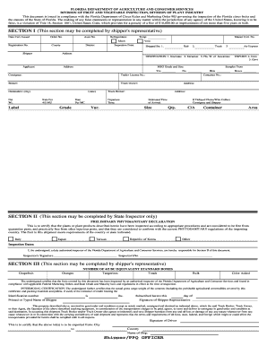 Florida Citrus Inspection Certificate