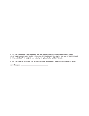 Vision Screening Referral Letter