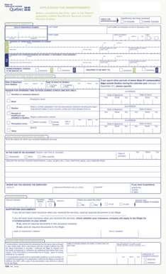 Québec Healthcare Reimbursement Form