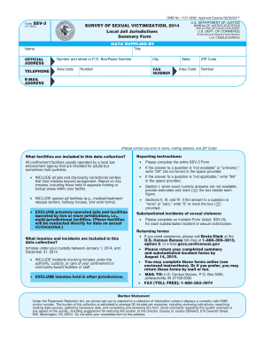 Survey of Sexual Victimization Form SSV-3