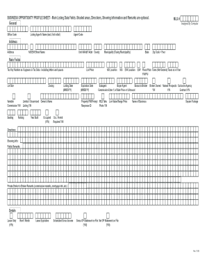 Business Opportunity Profile Sheet