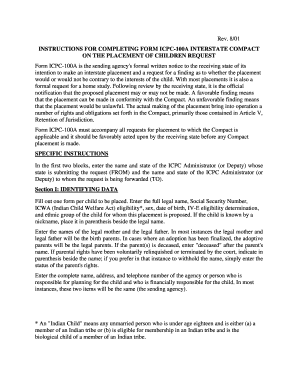 Interstate Compact on the Placement of Children Request Form