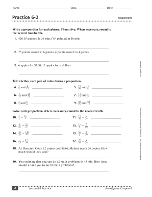 Proportions Practice Worksheet