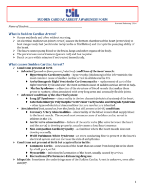 Sudden Cardiac Arrest Awareness Form