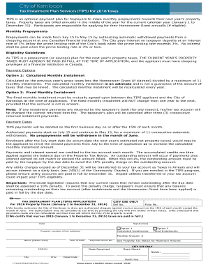 Tax Instalment Plan Application