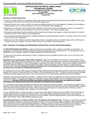 California Smog Check Technician License Application